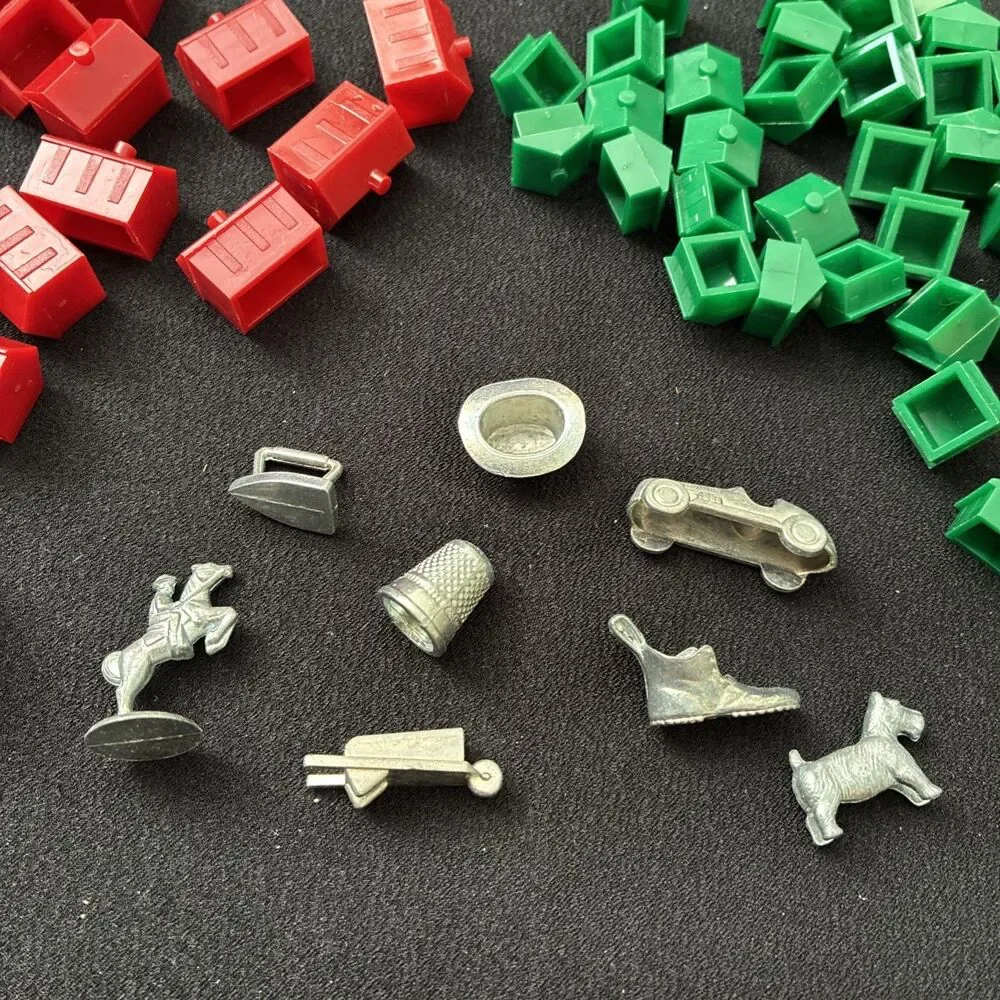 1973 Monopoly Game Replacement Parts Pieces Tokens Instructions Hotel House Dice